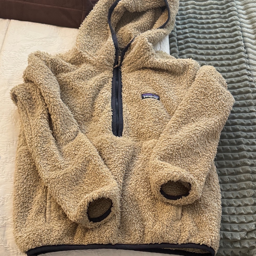 Patagonia Tan Half Zip with Hood